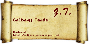 Galbavy Tamás névjegykártya